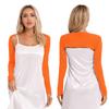 Womens Long Sleeve Open Front Cardigan Stretchy Yoga Dance Bolero Shrug Solid Crop Top