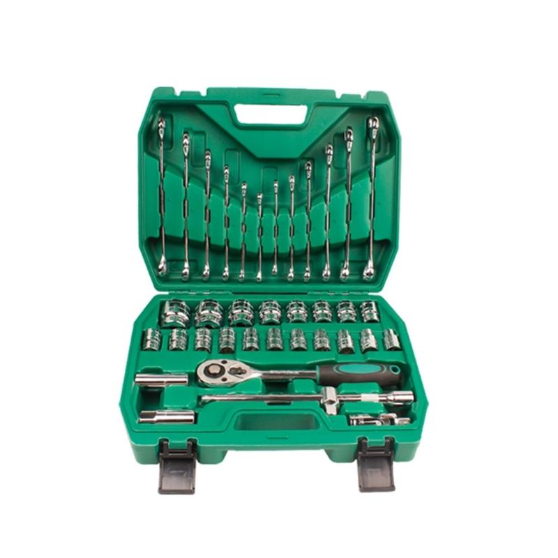 10/23/37/46x Drive Socket Ratchet Wrench Socket Set Metric Extension Bars for Car Repairing Household with Storage Box