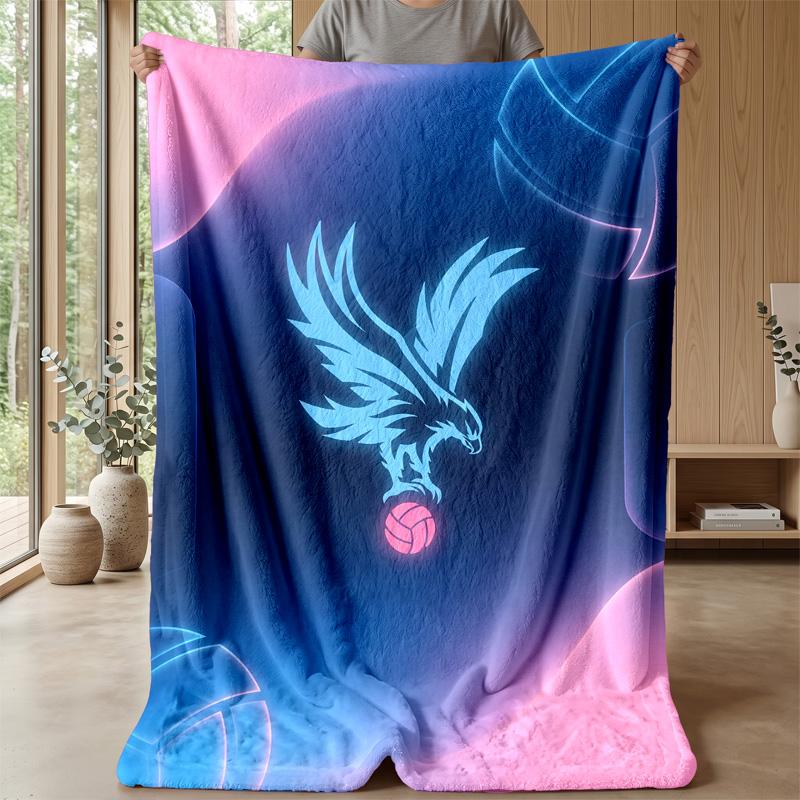 Crystal Palace Fußball Druck Flanelldecke, Weiche Warme Leichte Überwurfdecke für Sofa Bett Camping