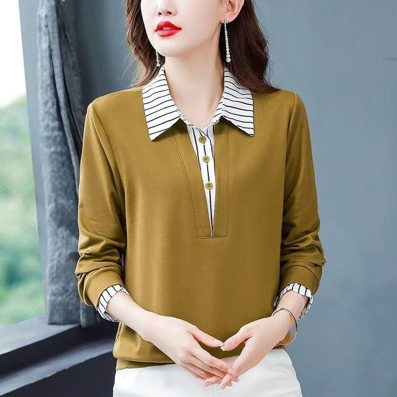 New Spring and Autumn Long-sleeved Lapel Fashion Women's Tops Shirts Loose Sweatshirts for Women