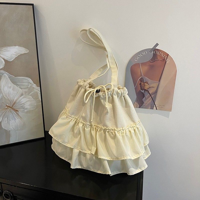 Soft Canvas Cute Armpit Summer Single Shoulder High-end Canvas Bag Niche Tote Outdoor Forest Bag Large Capacity