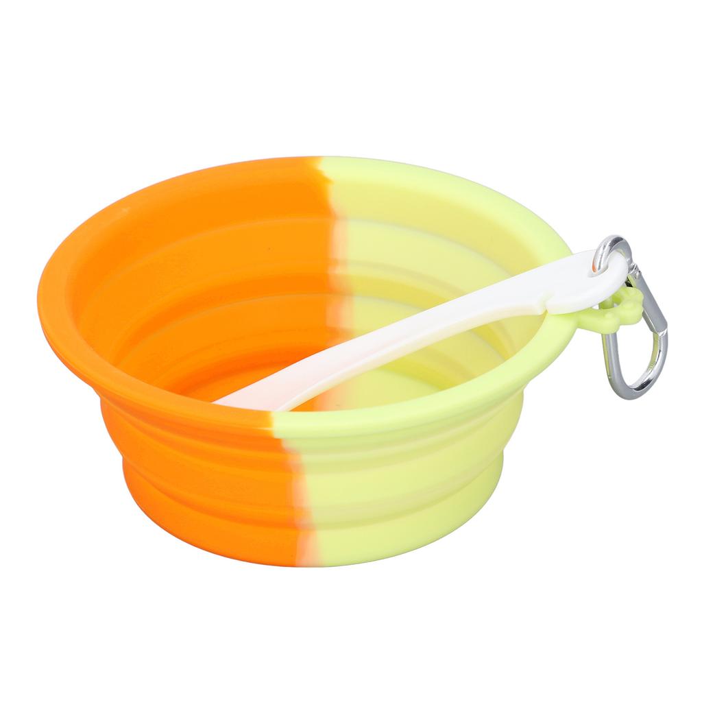 Foldable Pet Bowl Portable Dishwasher Safe Silicone Travel Pet Feeding Dish with Hook for Dogs Cats