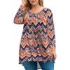 Women's Plus Size Top, Garden Collar Long Sleeved Shirt, Fashionable Floral Print Casual Top