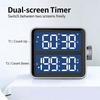 USB Charging Digital Timer With Double Screen LED Display Countdown Magnetic Back Adjustable Volumes For Cooking Workouts