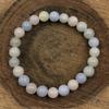 8mm Natürlicher Multi Morganit Edelstein Runde Perlen Schmuck Handgefertigt Hübsch Mehrfarbiger Morganit/Perlen Armband 7,5" Als Glücksbringer Geschenk RBB-96