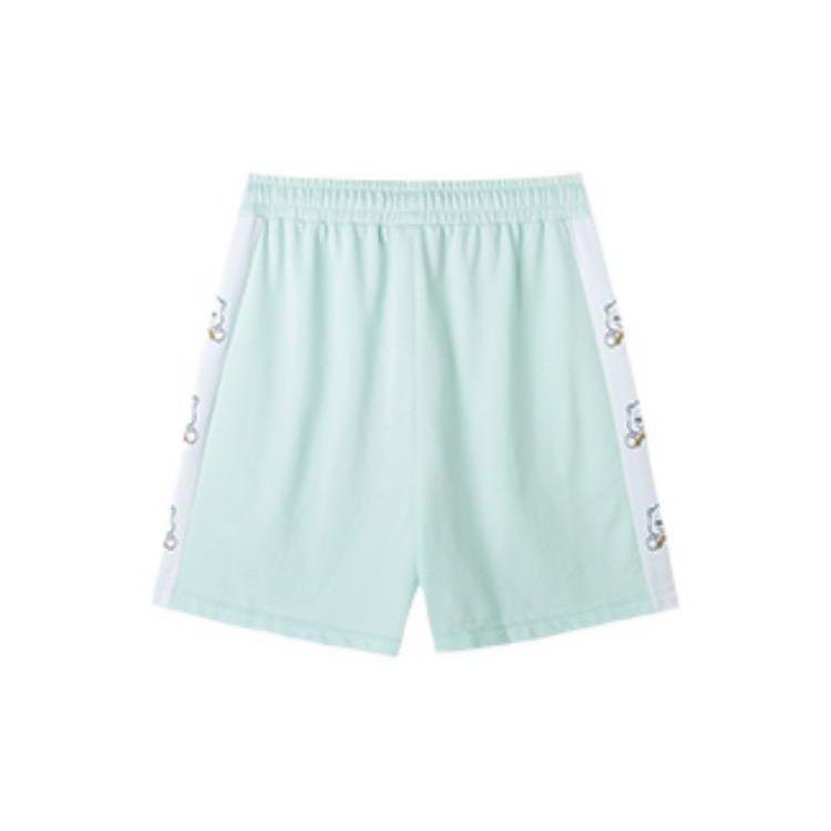 Anta Lifestyle Series Cartoon Bear Letter Pattern Elastic Knitted Shorts Women Shorts Summer-Cloud-Green 162228333-2