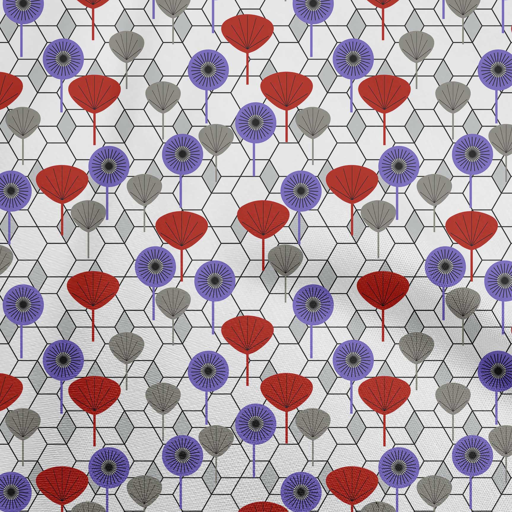 

oneOone Бавовняний поплін Темно-гірчична тканина Азіатські квіткові ремісничі проекти Декоративна тканина з принтом у дворі 42 дюйми 42 Inch Wide - Viscose Chiffon червоний