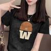 Women's Sequin Print Short Sleeve T-Shirt, Slim Fit, High-End Summer Fashion Top