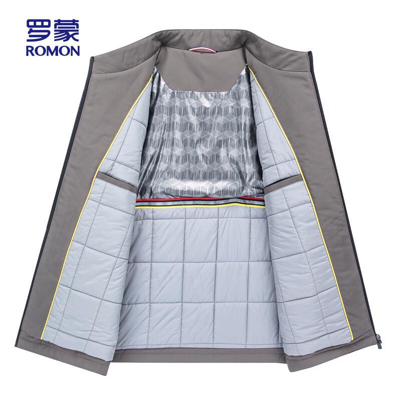 ROMON Men's Wool-Blend Stand Collar Padded Jacket