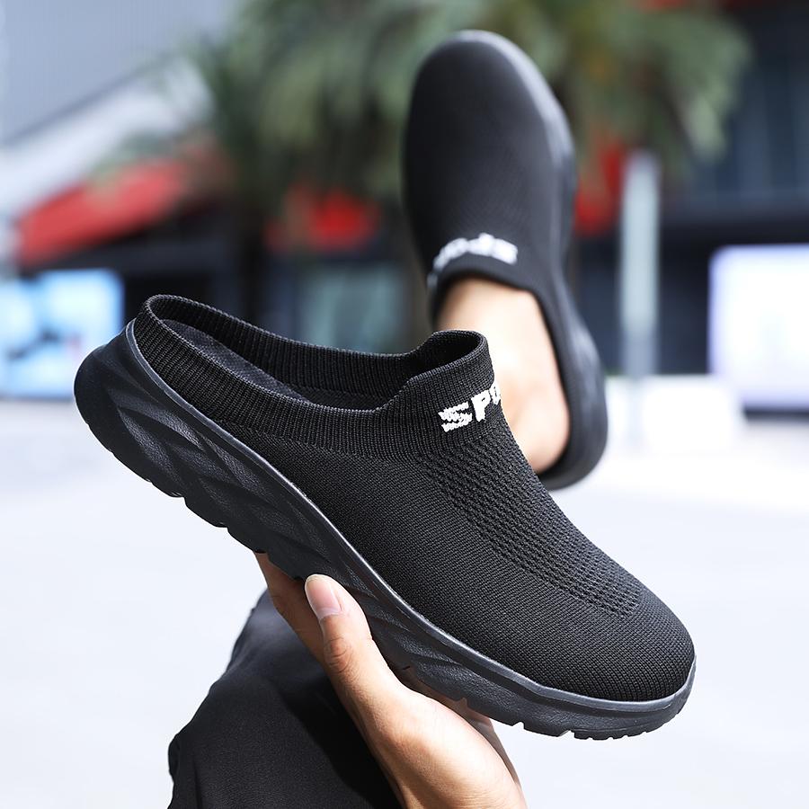 Men Slippers Summer Breathable Home Indoor Slippers Men Flats Thick Bottom Lightweight Slides Fashion Outdoor Walking Shoes