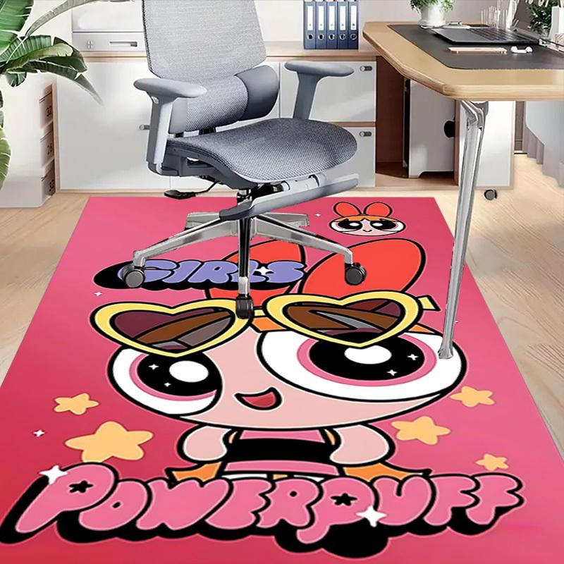 1pc GIRLS POWERPUFF Carpet Anti Slip Polyester Floor Mat for office.Bedroom