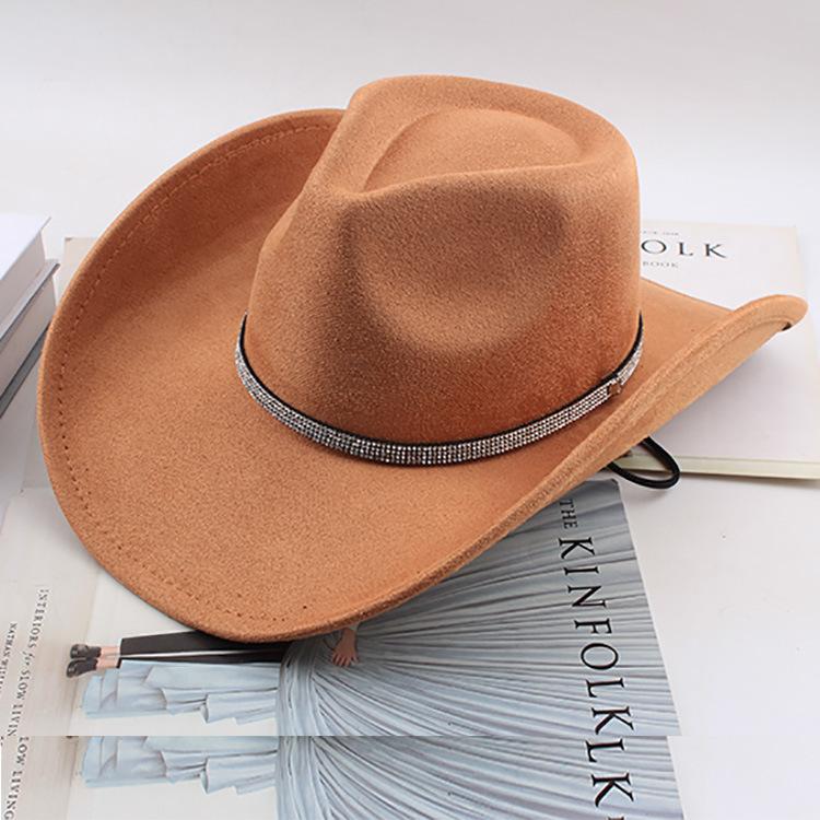 Western Cowboy Style Tibetan Fashion Top Hat Autumn/Winter New Collection Deer Skin Velvet Large Edge Riding Hat