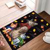 1pc Polyester Cat Themed Square Carpet Chair Mat, , Celebratory Feline Design, Ideal for Living Room or Bedroom Warmth