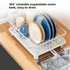 Convenient Dishware Drying Rack Including Extendable Water Tray And Corrosion Resistant Metal Frame For Small Spaces