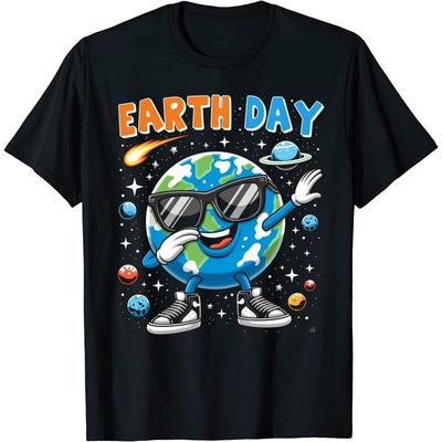 Boys Earth Day Every Day Funny Dab Dabbing Earth Kid 5 T-Shirt for Men Women Black
