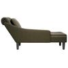 Chaise Longue with Cushion & Right Armrest Army Green Faux Leather