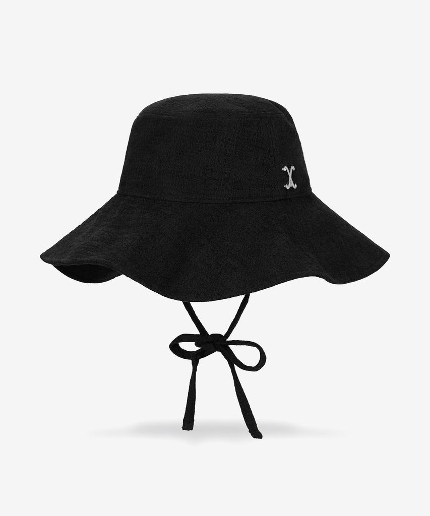 Bajal Va Curved Studded Big Visor Bucket Hat Black