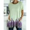 Summer Printed Short-sleeved T-shirt with Pockets