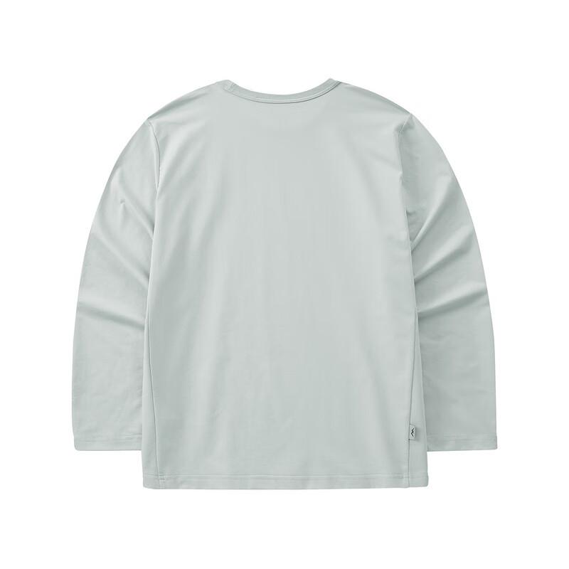 Skechers Outdoor Series Round Neck Pullover Letter Print Long Sleeve T-Shirt Men Tops Dawn-Blue-Gray L324M002-02VP