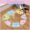 Cartoon Animal Pvc Soft Glass Floor Mat For Living Room And Study Desk Protection