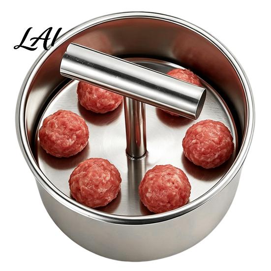 Falafel Press Mold Stainless Steel Meatball Maker 6/12-Hole Manual Meat for Homemade Easy to Clean Maker Beef Pork Fish Balls Non-Stick Shaper,