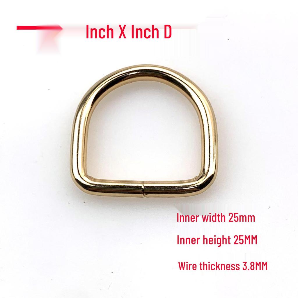 3.8mm Thick D-Ring Buckle Hardware for Bag Straps and Side Hooks