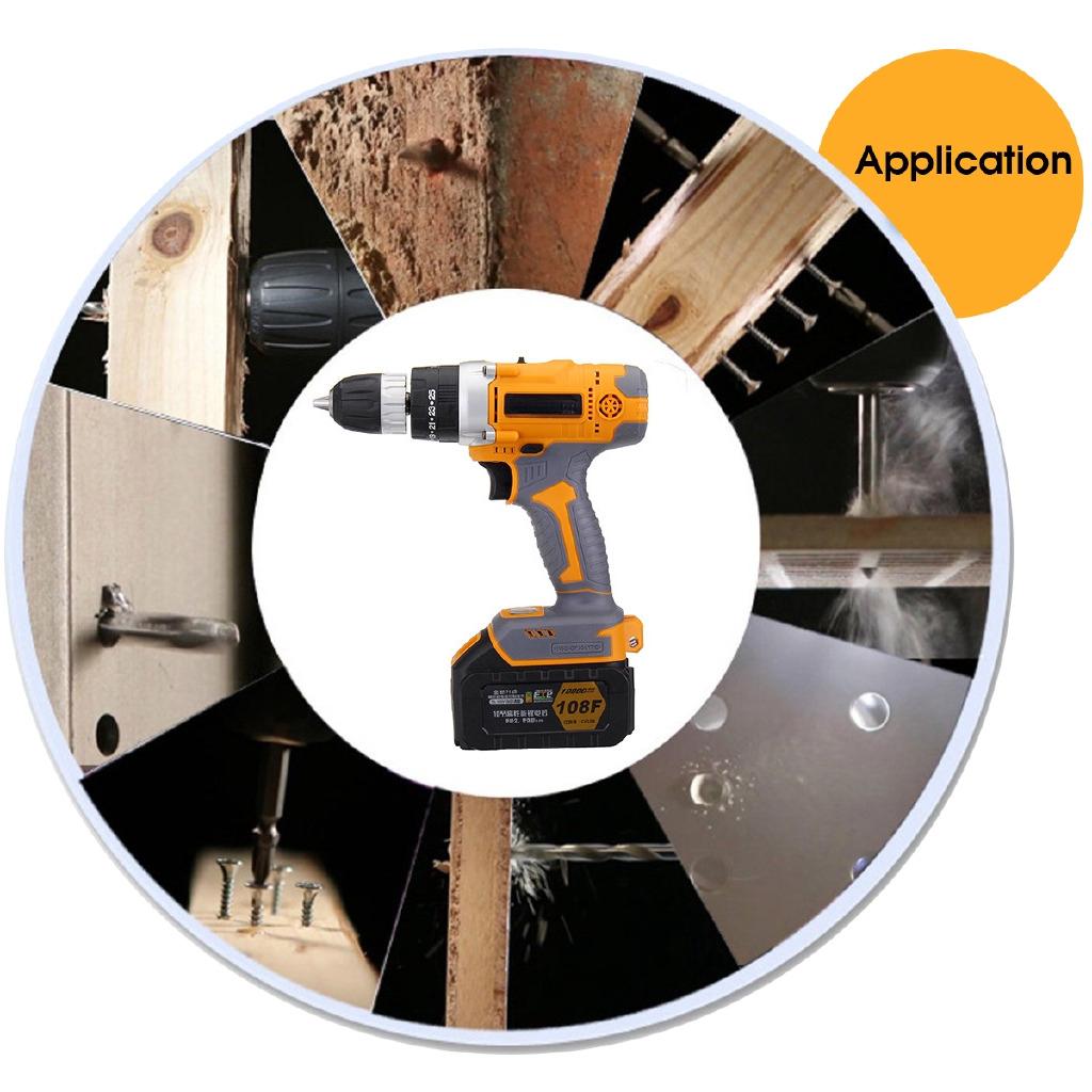 Electric Drill Wrench Screwdriver Cordless Drill 108V Double Speed Household Car Tools Rechargeable Lithium Battery New