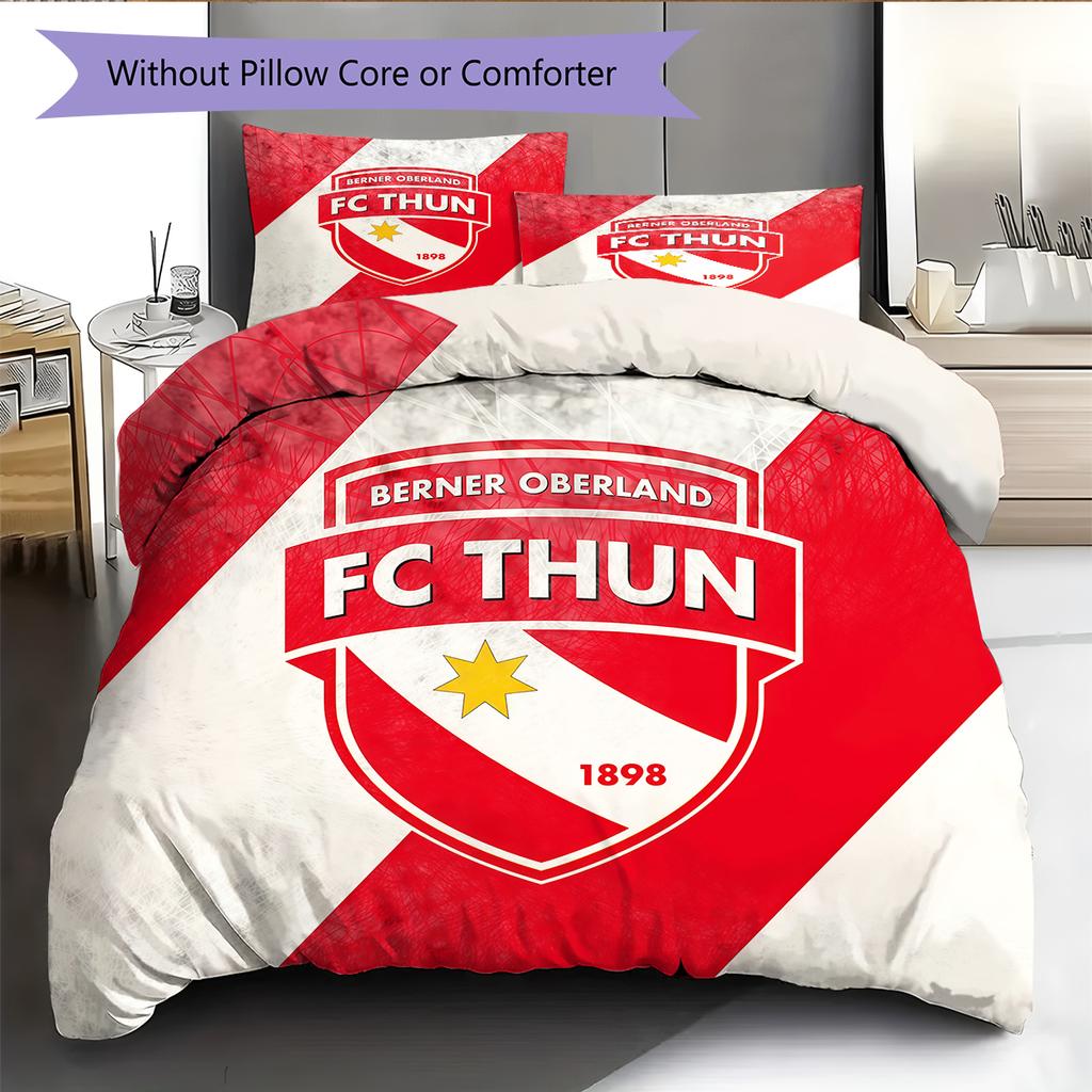 Biancheria da letto con motivo FC Thun Decorazione per la casa Regalo di compleanno (1 * copripiumino + 2 * federa, senza nucleo)