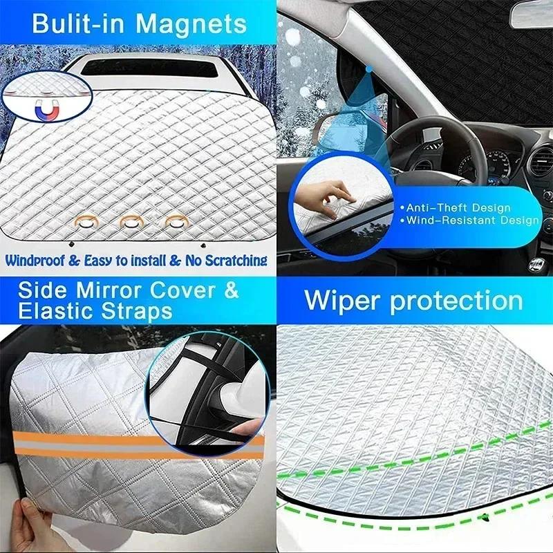 Large Size Car Windshield Cover Magnet Winter Window Snow Shield Anti Frost Auto Front Window Snow Cover