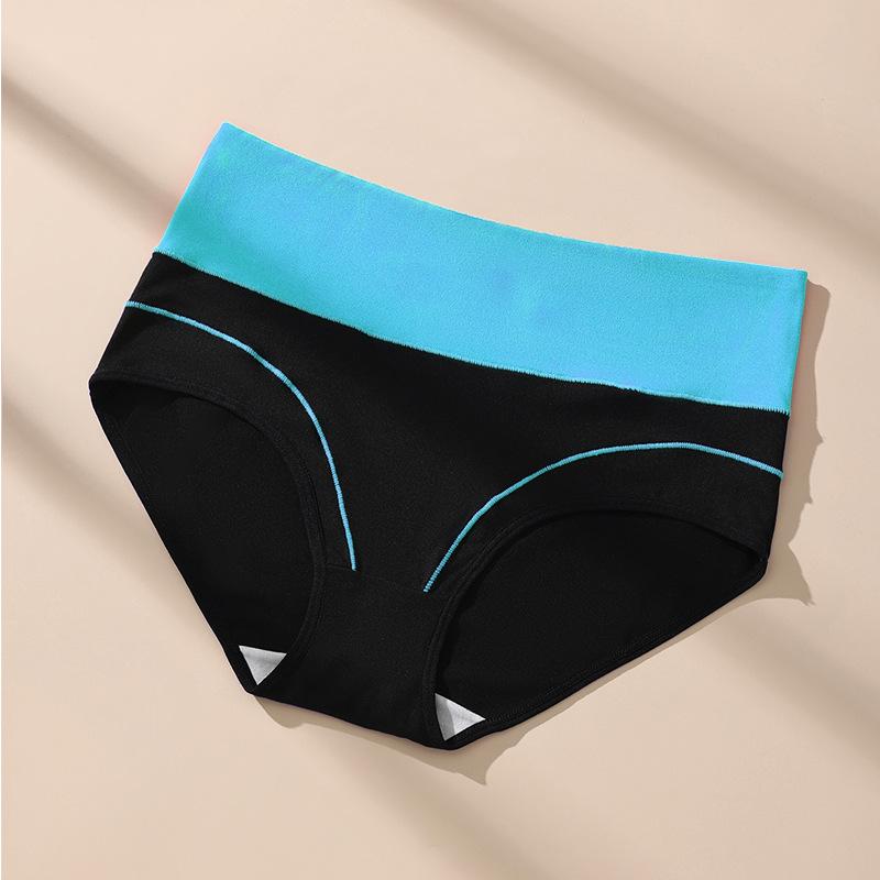 

Женское нижнее белье большого размера контрастного цвета, трусы, с высокой посадкой, большого размера, свободные трусы для женщин 3XL небесно-голубой