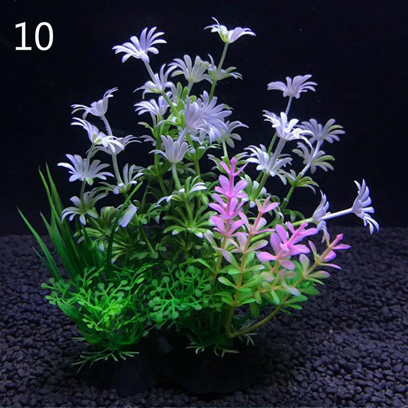 Artificial Aquarium Decor Plants Water Plastic Ornament Aquatic Plant Fish Tank Grass Decoration Accessories 14cm 12 Kinds