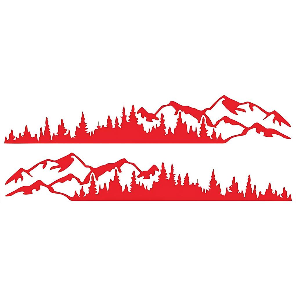 2piece Fashionable Mountain Forest Vinyl Car Stickers Easy To Install PVC Strong Adhesive Unique