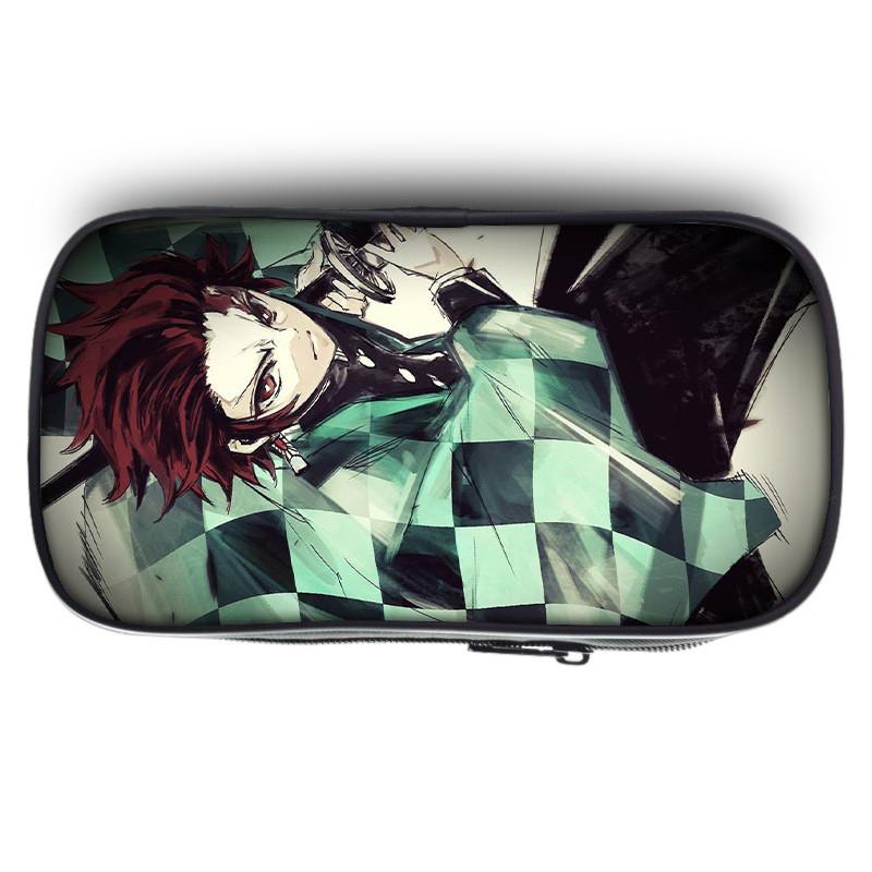 Spacious Oxford Demon Slayer Pencil Case For Students With Casual Style