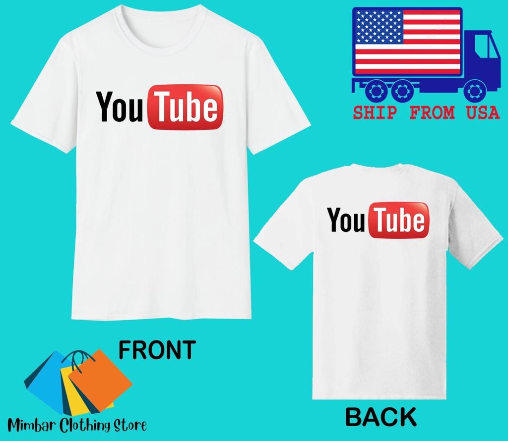 Youtube Men's White Size S-5XL