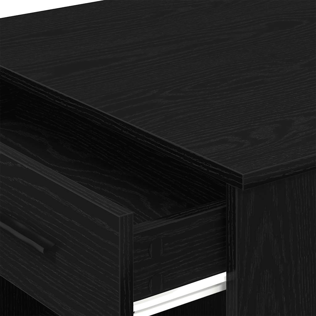Vidaxl Desk With Drawer And Shelf, Black, 102X62X77.5 Cm