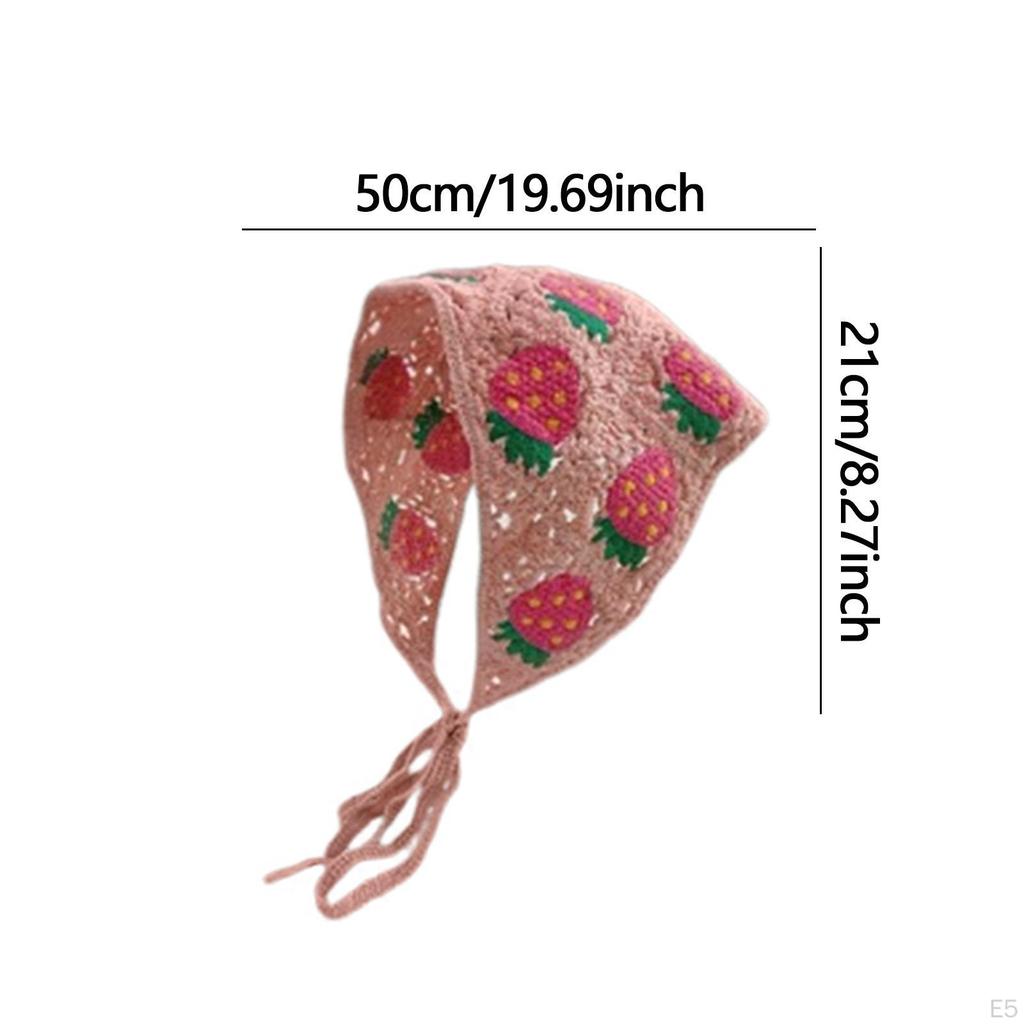 Women Bandana Crochet Elegant Decoration Vintage Hairstyle Scarf