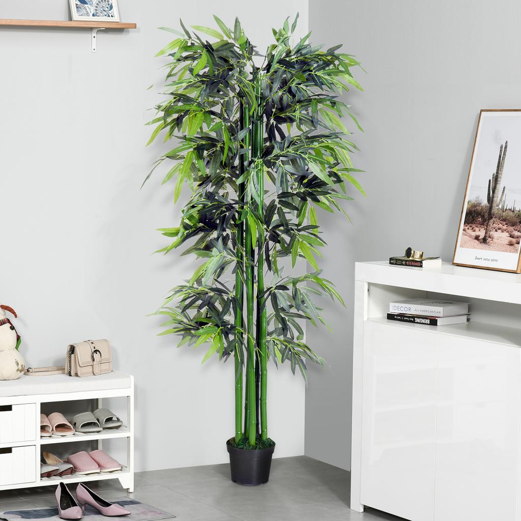 6ft Artificial Bamboo Tree Plant Greenery In A Pot for Home Office Planter 1.8M