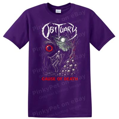 Overlijdensbericht Doodsoorzaak Heavy Metal Kunst T-shirt Retro Rock Grafisch T-shirt