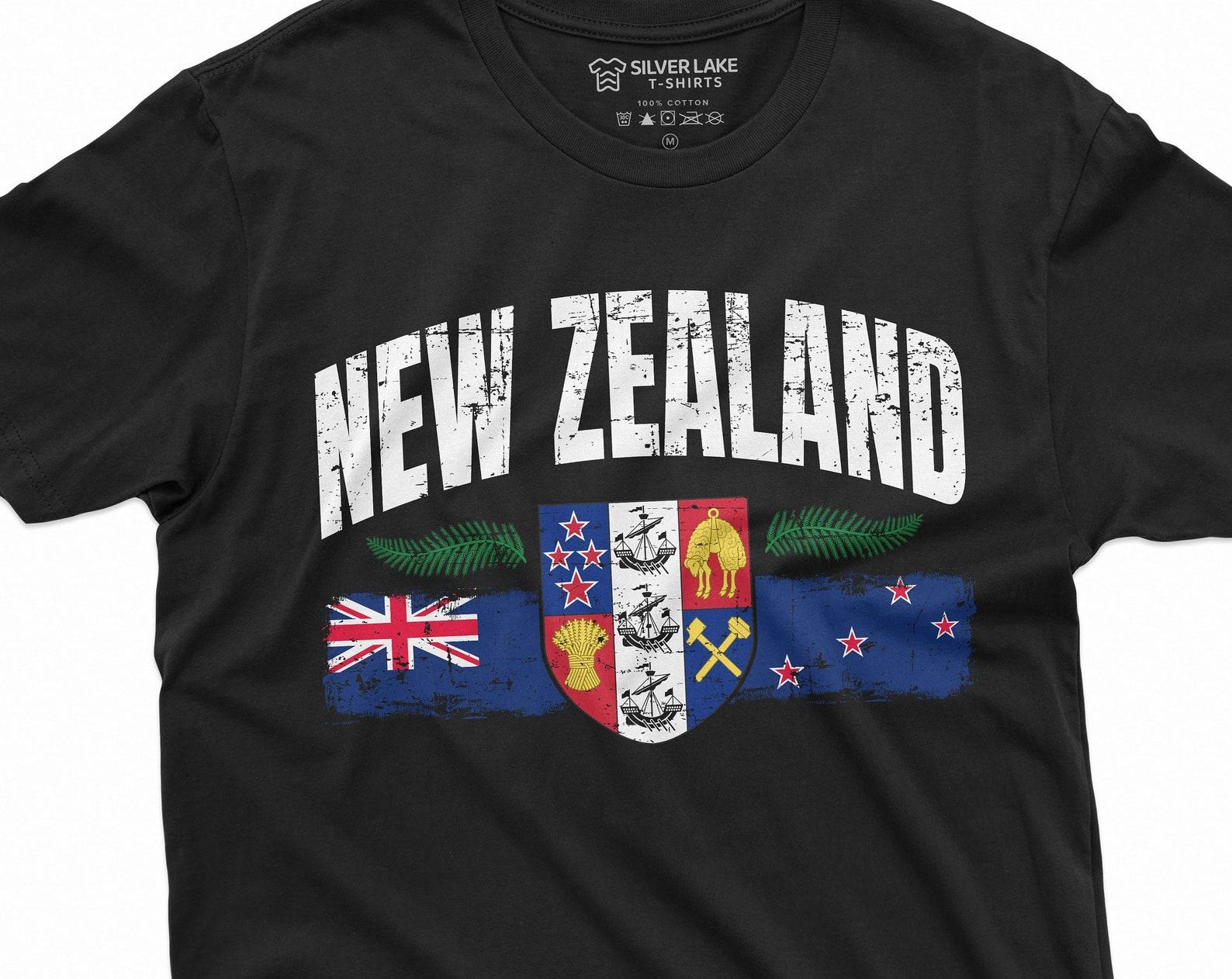 New Zealand T-shirt Mens Womens Kiwi New Zealand Flag Tee Shirt 2XL
