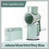 5-in-1 Stainless Steel Hand-Crank Vegetable Slicer, Grater, and Grinder with Rotary Drum and Wave Blade