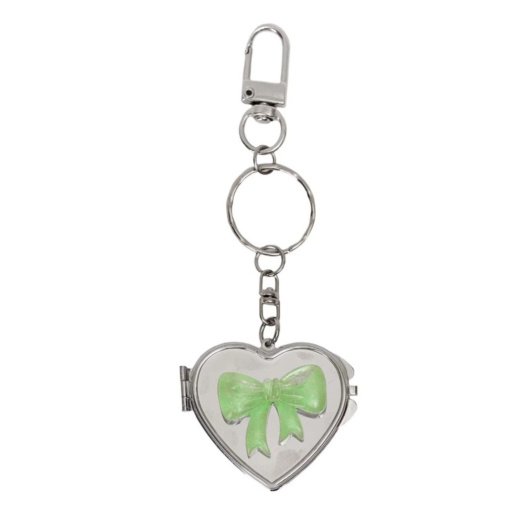 Heart Shape Love Mirror Pendant Korean Cosmetic Mirror Key Chain Bag Hanging Keychain  Women