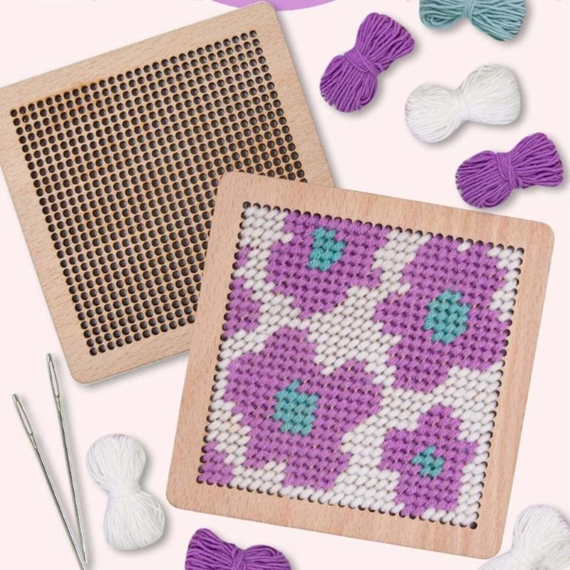 Flower Coaster Crochet Kits Needlepoint Starter Kits with Hook Needlepoint Kits Crochet Starter Kits for Craft Lovers