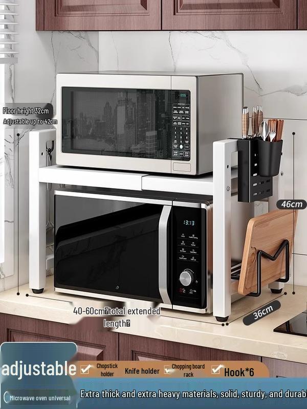 Extendable Kitchen Microwave Oven Storage Rack