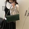 Black PU Leather Retro Shoulder Bag 2026 New Fashionable Women Envelope Bag Casual Outdoor Chain Crossbody Bag