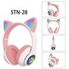 Luminous Cat Ear Bluetooth Over-Ear Headphones STN-28: Ultra-Long Battery Wireless Headset