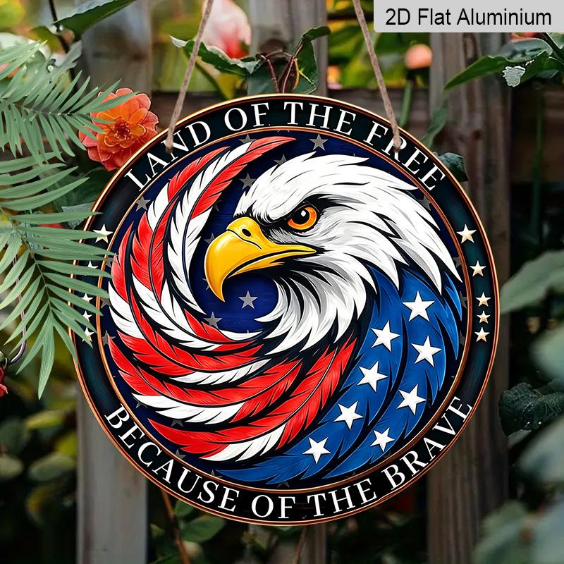 

2D Flat Aluminum Wall Hanging in The Style of The 250th Anniversary of The Founding of The United States, Available in Various Sizes with An Eagle 20*20cm