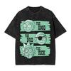 R-Rick and M-Morty Vintage Washed T-Shirt Men Polyester Clothing Kawaii Adventure Crewneck Short Sleeve