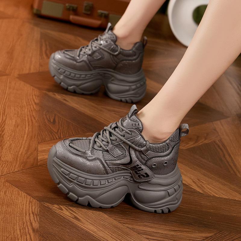Platform Dad Shoes Women's 2025 Autumn and Winter New Lace-up Versatile Casual Sports Shoes Muffin Non-slip Inner Height-increasing Women's Shoes
