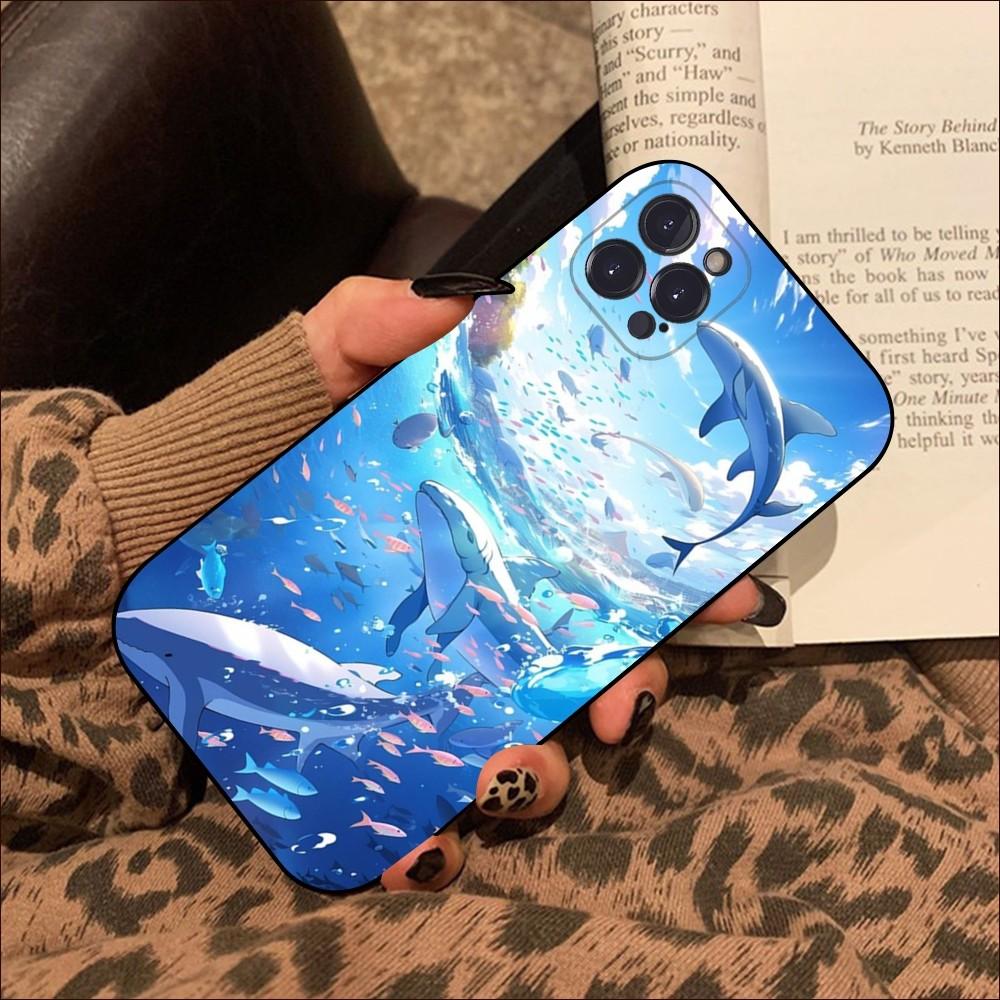 Custodia Telefono Carina Delfino Animale Marino Per iPhone 15 14 11 12 13 Mini Pro XS Max Cover 6 7 8 Plus X XR SE 2020 Funda Shell