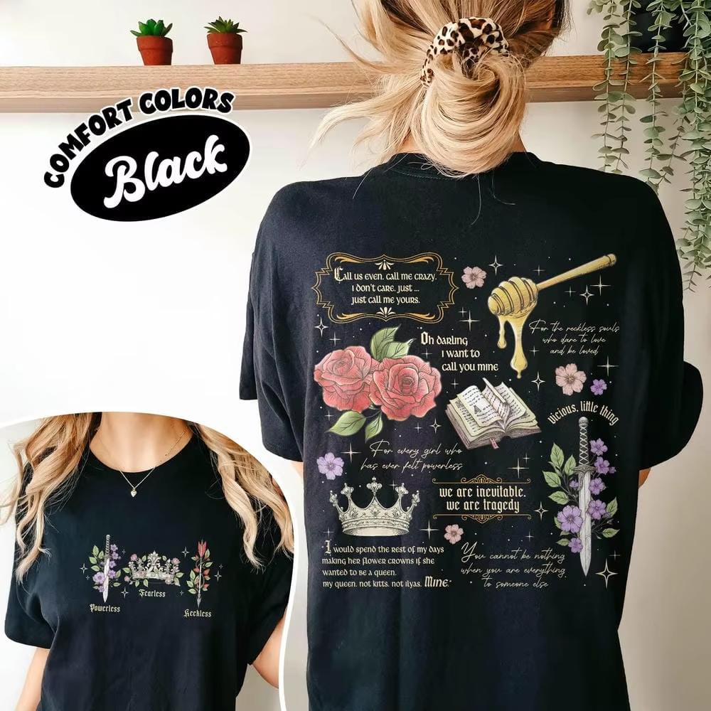 

Women Retro Powerless Bookish Comfort Unisex Tee for Fan Kai Azer I Love You Shirt Romantic Y2K Top Daily Oversize Tees S